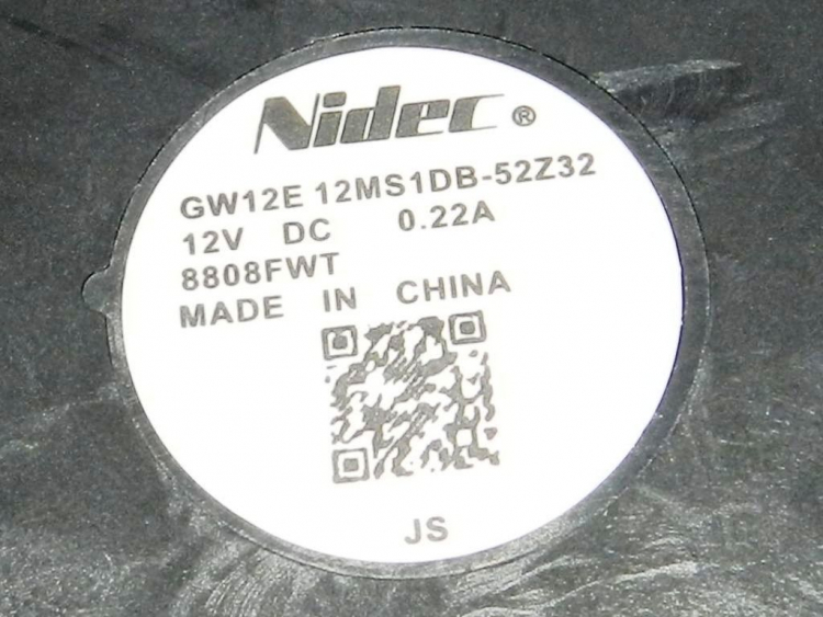Вентилятор обдува 3 провода ф.Nidec GW12E12MS1DB-52Z32 DC12V, 0.22A 8808FWT Midea