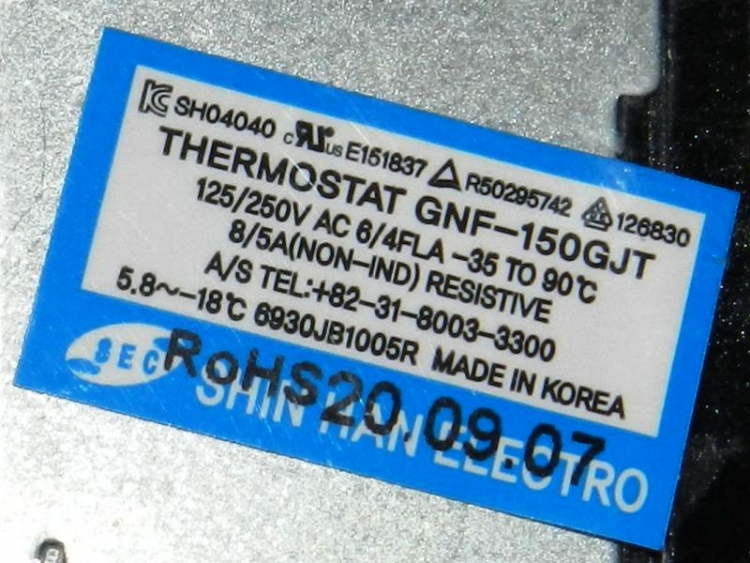 6930JB1005R - Терморегулятор GNF-150GJT (капиляр 0,5м) LG