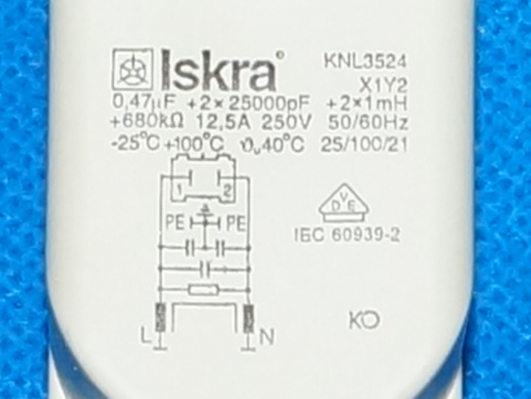 908092001046 - Помехоподавляющий фильтр ISKRA KNL3524 0.47мкФ Атлант